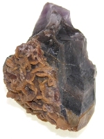 Smoky Amethyst with Siderite pseudomorphs KC306B.JPG