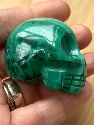 Malachite Skull from Crystal Skulls