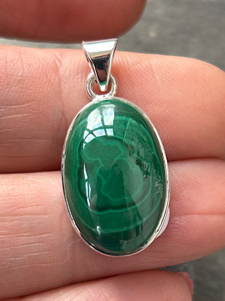 Malachite Pendant from Silver Gemstone Pendants