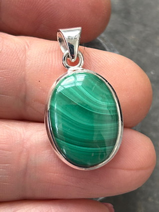 Malachite Pendant from Silver Gemstone Pendants