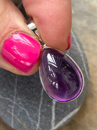 Amethyst Pendant from Silver Gemstone Pendants