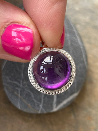 Amethyst Pendant from Silver Gemstone Pendants