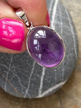 Amethyst Pendant from Silver Gemstone Pendants