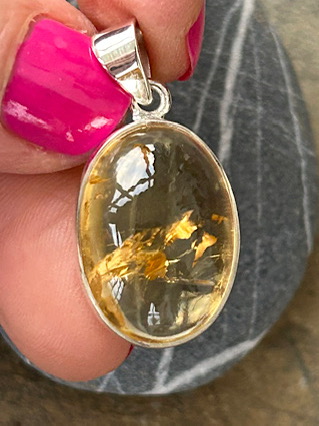 Natural Citrine Pendant from Silver Gemstone Pendants