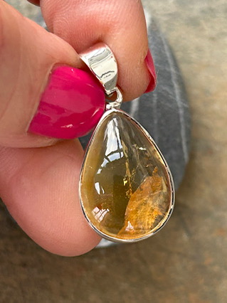 Natural Citrine Pendant from Silver Gemstone Pendants