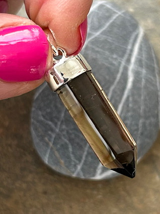 Smoky Quartz Point Pendant from Silver Gemstone Pendants