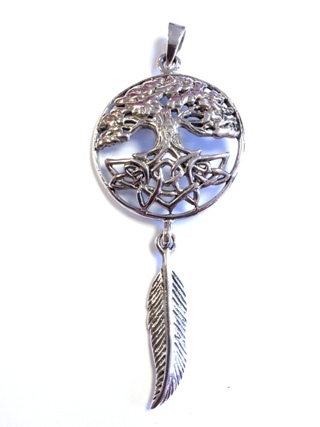Tree of Life with Feather Pendant from Silver Symbolic Jewellery